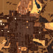 Fairfield Iowa Map Print in Ember Style Zoomed In Close Up Showing Details