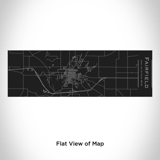 Rendered View of Fairfield Iowa Map Engraving on 10oz Stainless Steel Insulated Cup with Sliding Lid in Black
