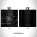 Rendered View of Fairfield Iowa Map Engraving on 6oz Stainless Steel Flask in Black