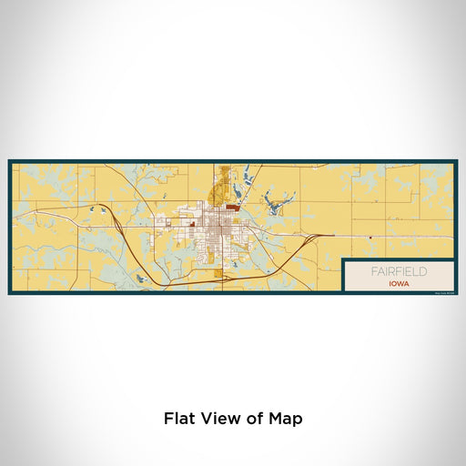 Flat View of Map Custom Fairfield Iowa Map Enamel Mug in Woodblock
