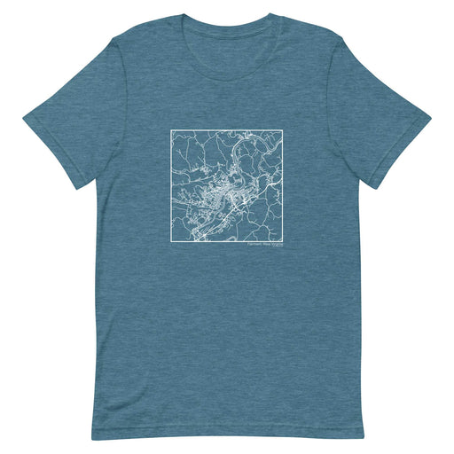 Fairmont West Virginia  Map Unisex T-Shirt with City inscription in Heather Teal