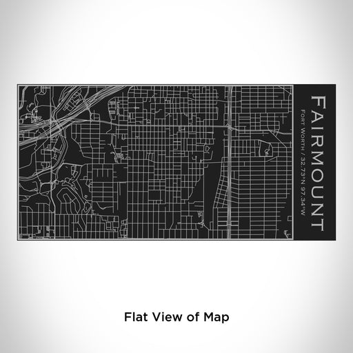 Rendered View of Fairmount Fort Worth Map Engraving on 17oz Stainless Steel Insulated Cola Bottle in Black