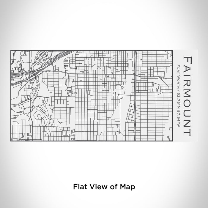 Rendered View of Fairmount Fort Worth Map Engraving on 17oz Stainless Steel Insulated Cola Bottle in White