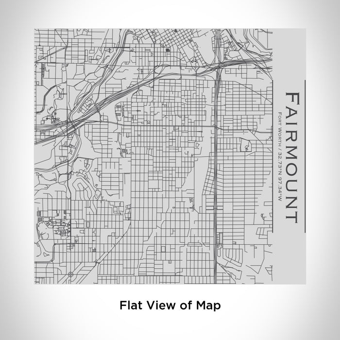 Rendered View of Fairmount Fort Worth Map Engraving on 17oz Stainless Steel Insulated Tumbler