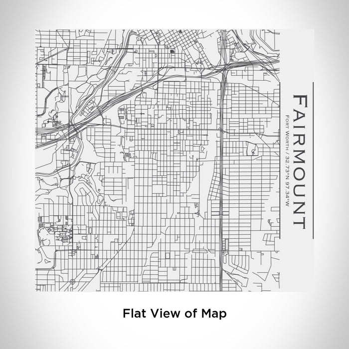 Rendered View of Fairmount Fort Worth Map Engraving on 17oz Stainless Steel Insulated Tumbler in White