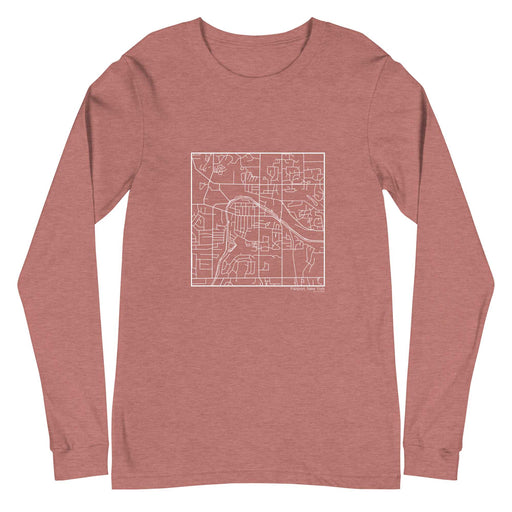 Fairport New York  Map Unisex Long-Sleeve T-shirt with City inscription in Heather Mauve