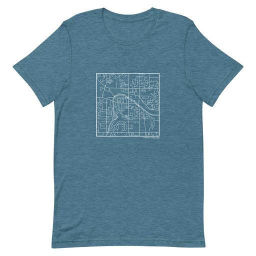 Fairport New York  Map Unisex T-Shirt with City inscription in Heather Teal