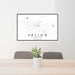 24x36 Fallon Nevada Map Print Lanscape Orientation in Classic Style Behind 2 Chairs Table and Potted Plant