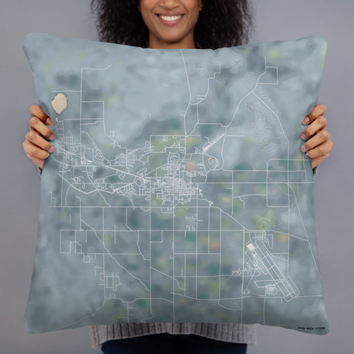 Person holding 22x22 Custom Fallon Nevada Map Throw Pillow in Afternoon