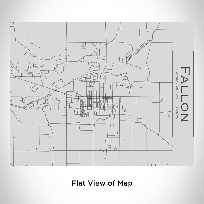 Rendered View of Fallon Nevada Map Engraving on 20oz Stainless Steel Insulated Bottle with Bamboo Top