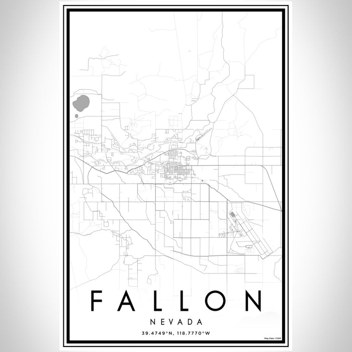 Fallon Nevada Map Print Portrait Orientation in Classic Style With Shaded Background