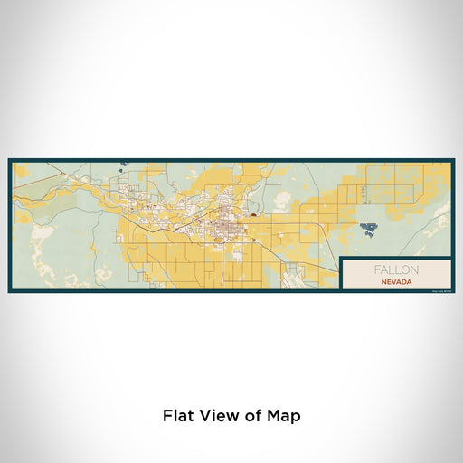 Flat View of Map Custom Fallon Nevada Map Enamel Mug in Woodblock
