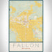 Fallon Nevada Map Print Portrait Orientation in Woodblock Style With Shaded Background