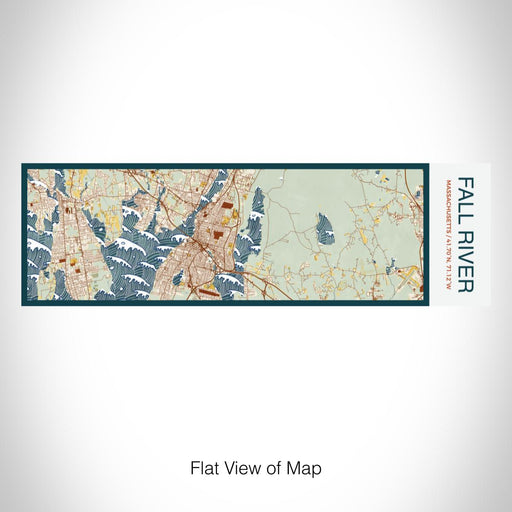 Rendered View of Fall River Massachusetts Map on 10oz Stainless Steel Insulated Cup in Woodblock with Sliding Lid