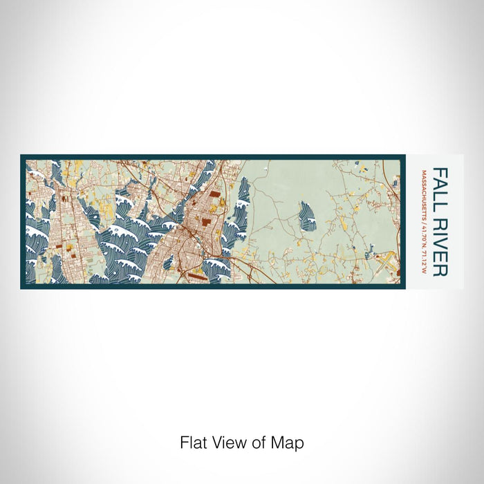 Rendered View of Fall River Massachusetts Map on 10oz Stainless Steel Insulated Cup in Woodblock with Sliding Lid