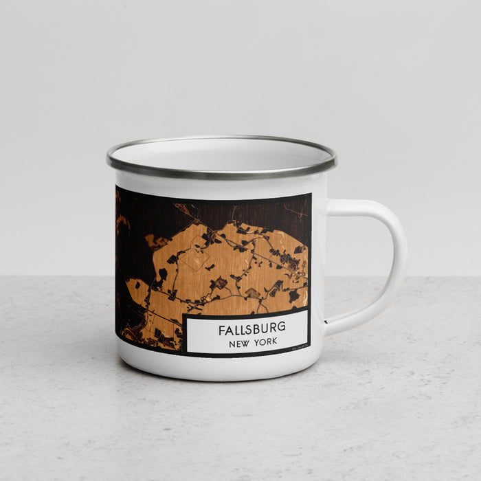 Right View Custom Fallsburg New York Map Enamel Mug in Ember