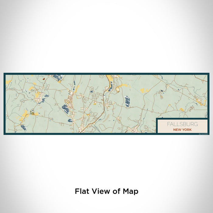 Flat View of Map Custom Fallsburg New York Map Enamel Mug in Woodblock