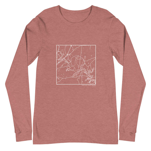 Falls Lake North Carolina  Map Unisex Long-Sleeve T-shirt with City inscription in Heather Mauve