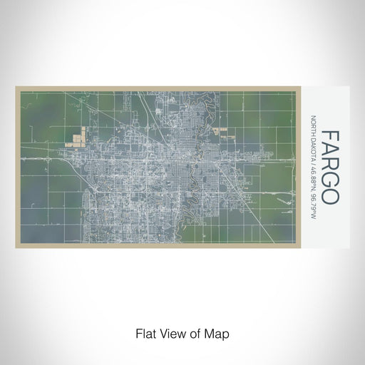 Rendered View of Fargo North Dakota Map on 17oz Stainless Steel Insulated Bottle with printed afternoon style map