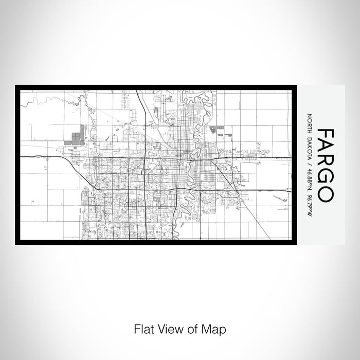 Rendered View of Fargo North Dakota Map on 17oz Stainless Steel Insulated Bottle with printed classic style map