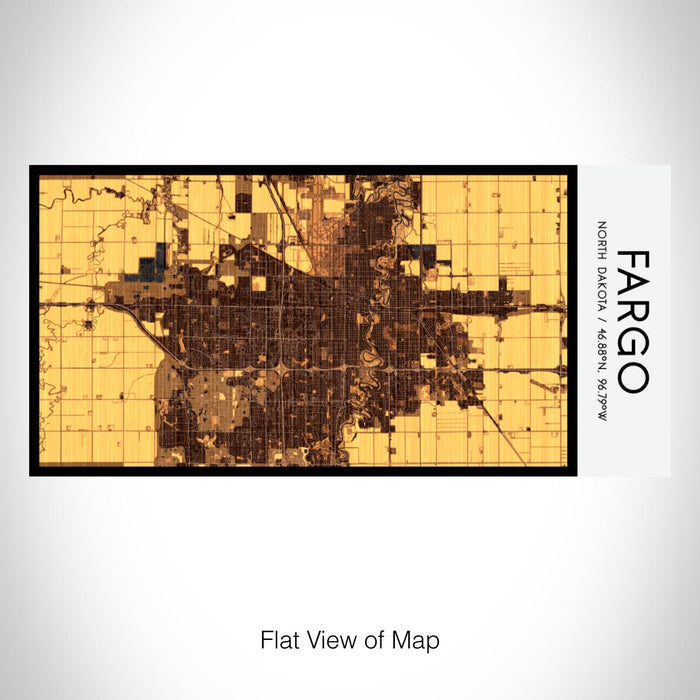 Rendered View of Fargo North Dakota Map on 17oz Stainless Steel Insulated Bottle with printed ember style map