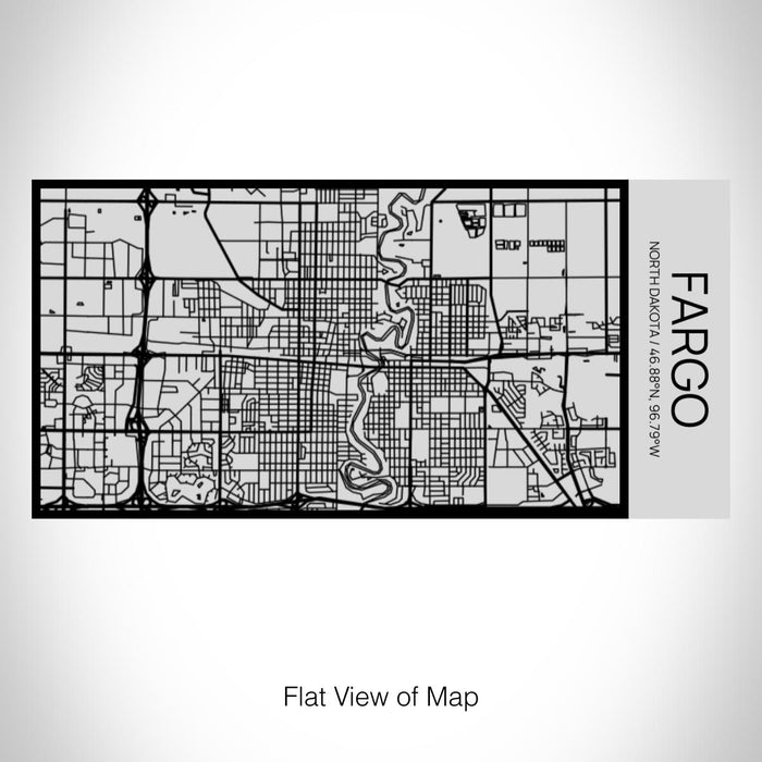 Rendered View of Fargo North Dakota Map on 17oz Stainless Steel Insulated Cola Bottle in Stainless