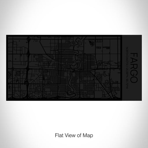 Rendered View of Fargo North Dakota Map on 17oz Stainless Steel Insulated Cola Bottle in Stainless in Matte Black
