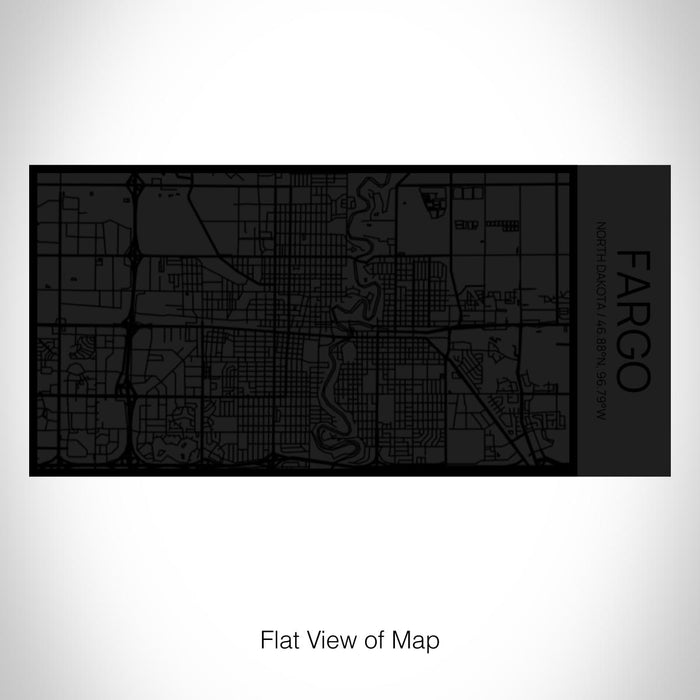 Rendered View of Fargo North Dakota Map on 17oz Stainless Steel Insulated Cola Bottle in Stainless in Matte Black