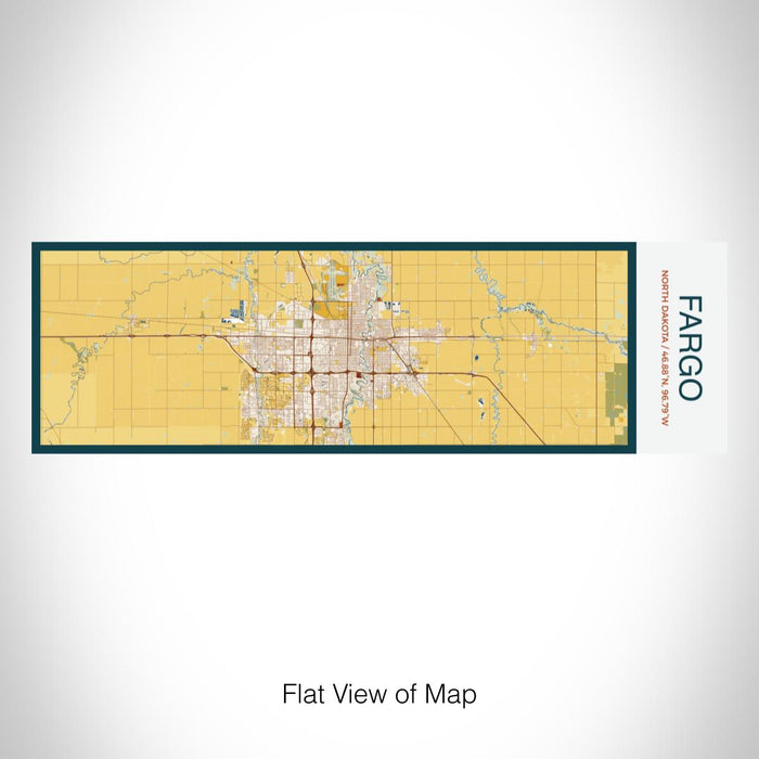 Rendered View of Fargo North Dakota Map on 10oz Stainless Steel Insulated Cup in Woodblock with Sliding Lid