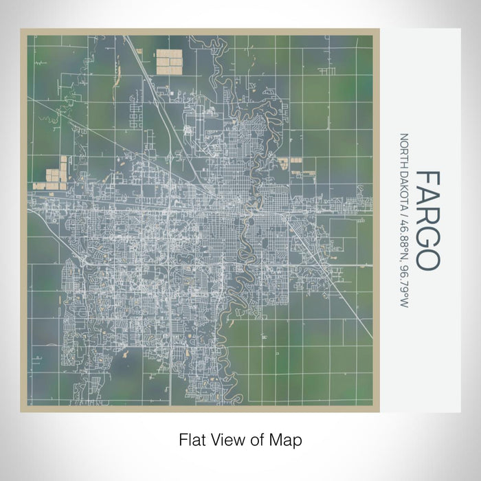 Rendered View of Fargo North Dakota Map on 17oz Stainless Steel Insulated Tumbler in Afternoon Map Style