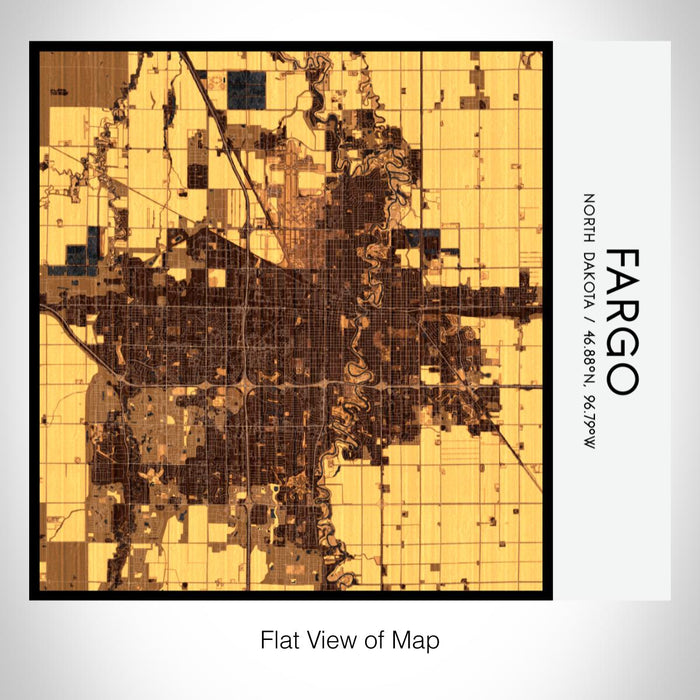 Rendered View of Fargo North Dakota Map on 17oz Stainless Steel Insulated Tumbler in Ember Map Style