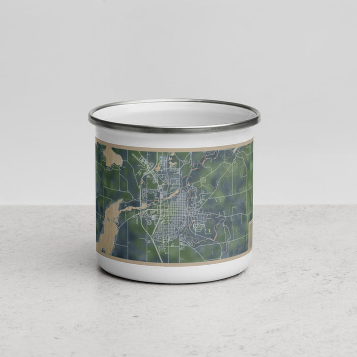 Front View Custom Faribault Minnesota Map Enamel Mug in Afternoon