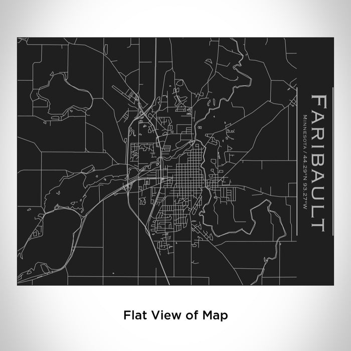 Rendered View of Faribault Minnesota Map Engraving on 20oz Stainless Steel Insulated Bottle with Bamboo Top in Black