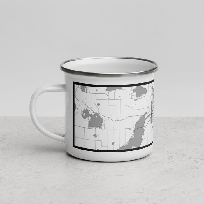 Left View Custom Faribault Minnesota Map Enamel Mug in Classic