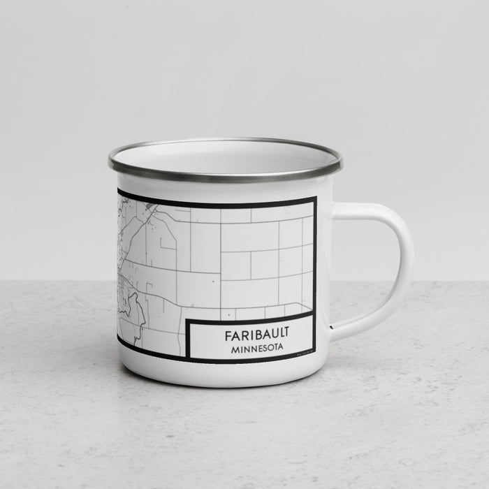 Right View Custom Faribault Minnesota Map Enamel Mug in Classic