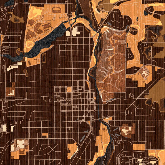 Faribault Minnesota Map Print in Ember Style Zoomed In Close Up Showing Details