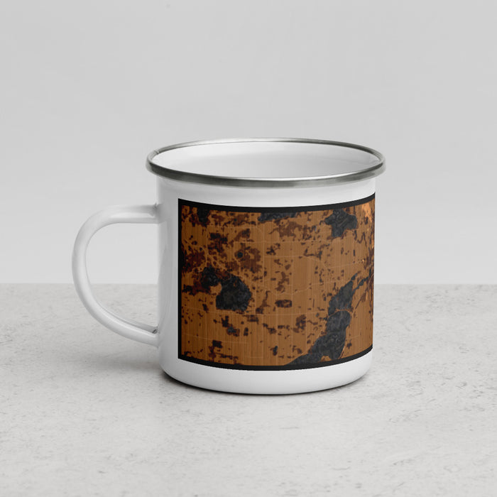 Left View Custom Faribault Minnesota Map Enamel Mug in Ember