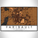 Faribault Minnesota Map Print Landscape Orientation in Ember Style With Shaded Background