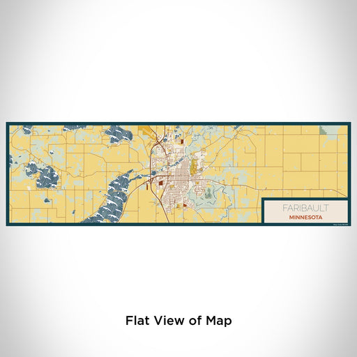 Flat View of Map Custom Faribault Minnesota Map Enamel Mug in Woodblock