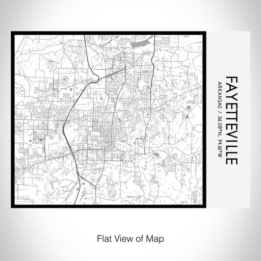 Rendered View of Fayetteville Arkansas Map on 20oz Stainless Steel Insulated Bottle with Bamboo Top with printed classic style map