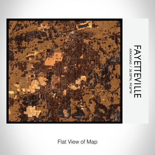 Rendered View of Fayetteville Arkansas Map on 20oz Stainless Steel Insulated Bottle with Bamboo Top with printed ember style map