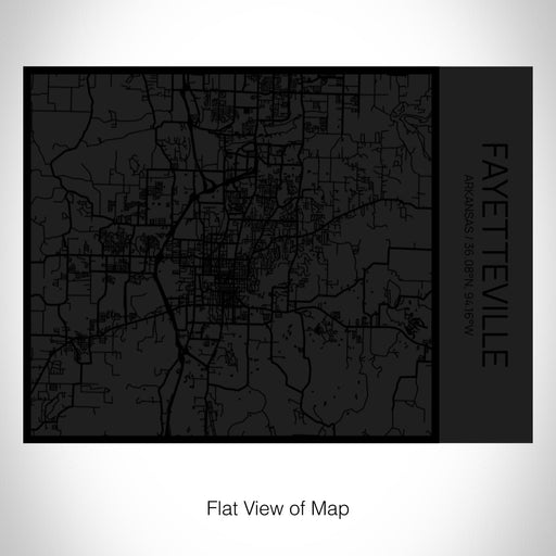 Rendered View of Fayetteville Arkansas Map on 20oz Stainless Steel Insulated Bottle with Bamboo Top in Matte Black with printed Tactile Lines Map in Black