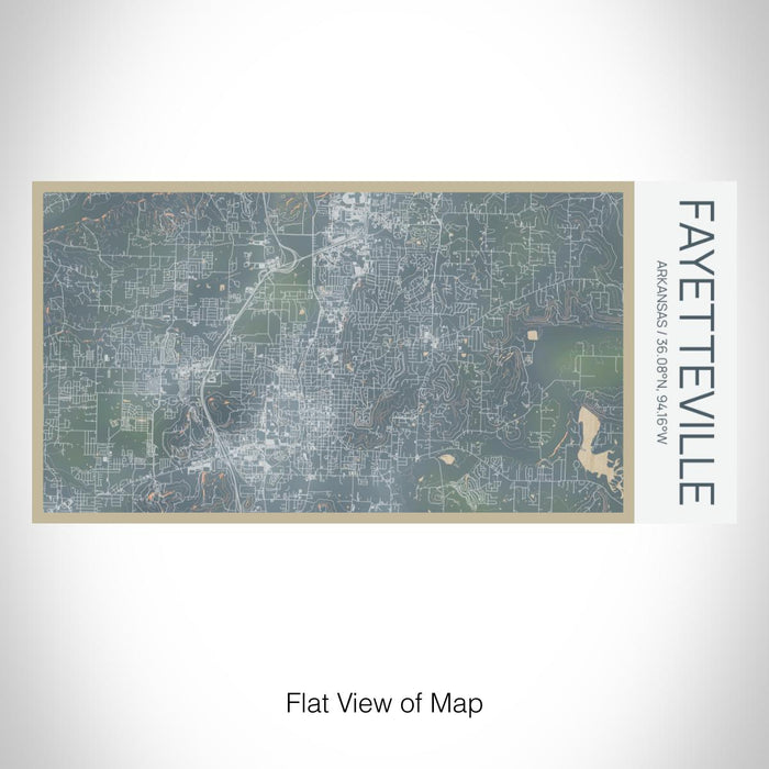 Rendered View of Fayetteville Arkansas Map on 17oz Stainless Steel Insulated Bottle with printed afternoon style map