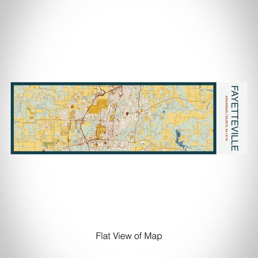 Rendered View of Fayetteville Arkansas Map on 10oz Stainless Steel Insulated Cup in Woodblock with Sliding Lid