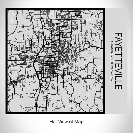 Rendered View of Fayetteville Arkansas Map on 17oz Stainless Steel Insulated Tumbler in Tactile Lines with Succulent in Background