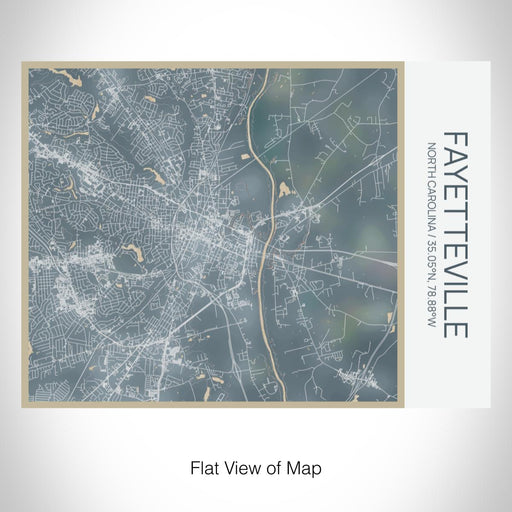 Rendered View of Fayetteville North Carolina Map on 20oz Stainless Steel Insulated Bottle with Bamboo Top with printed afternoon style map