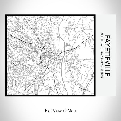 Rendered View of Fayetteville North Carolina Map on 20oz Stainless Steel Insulated Bottle with Bamboo Top with printed classic style map