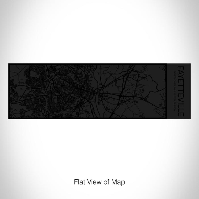 Rendered View of Fayetteville North Carolina Map on 10oz Stainless Steel Insulated Cup in Matte Black with Sliding Lid