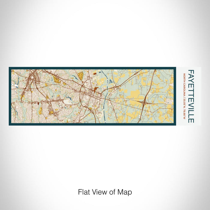 Rendered View of Fayetteville North Carolina Map on 10oz Stainless Steel Insulated Cup in Woodblock with Sliding Lid