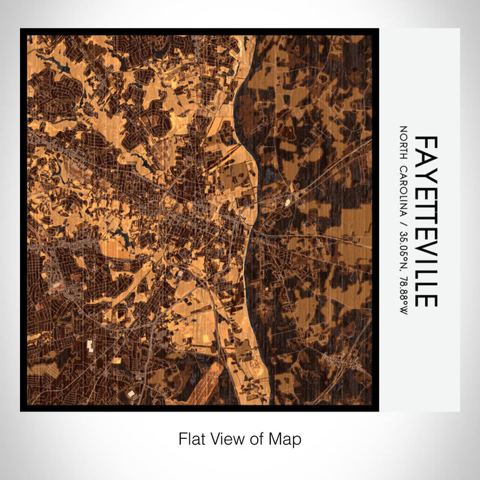 Rendered View of Fayetteville North Carolina Map on 17oz Stainless Steel Insulated Tumbler in Ember Map Style